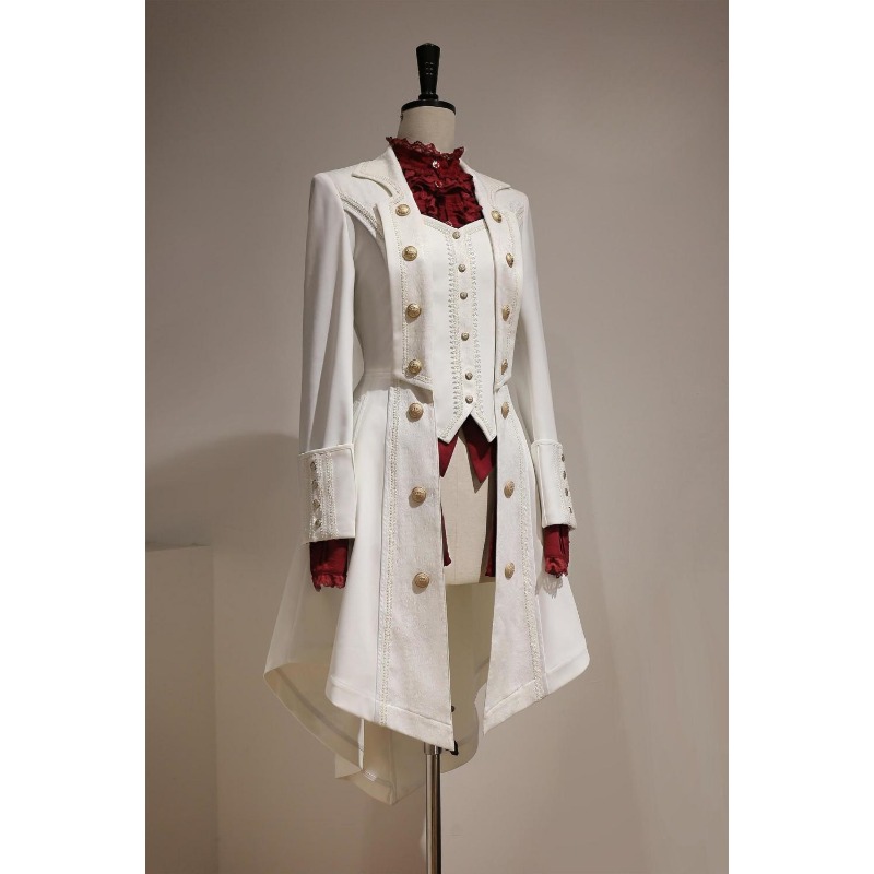 Manteau long Batwing original, style rétro noir gothique Lolita, vestes tendance à manches longues avec boutons, vêtements stylés