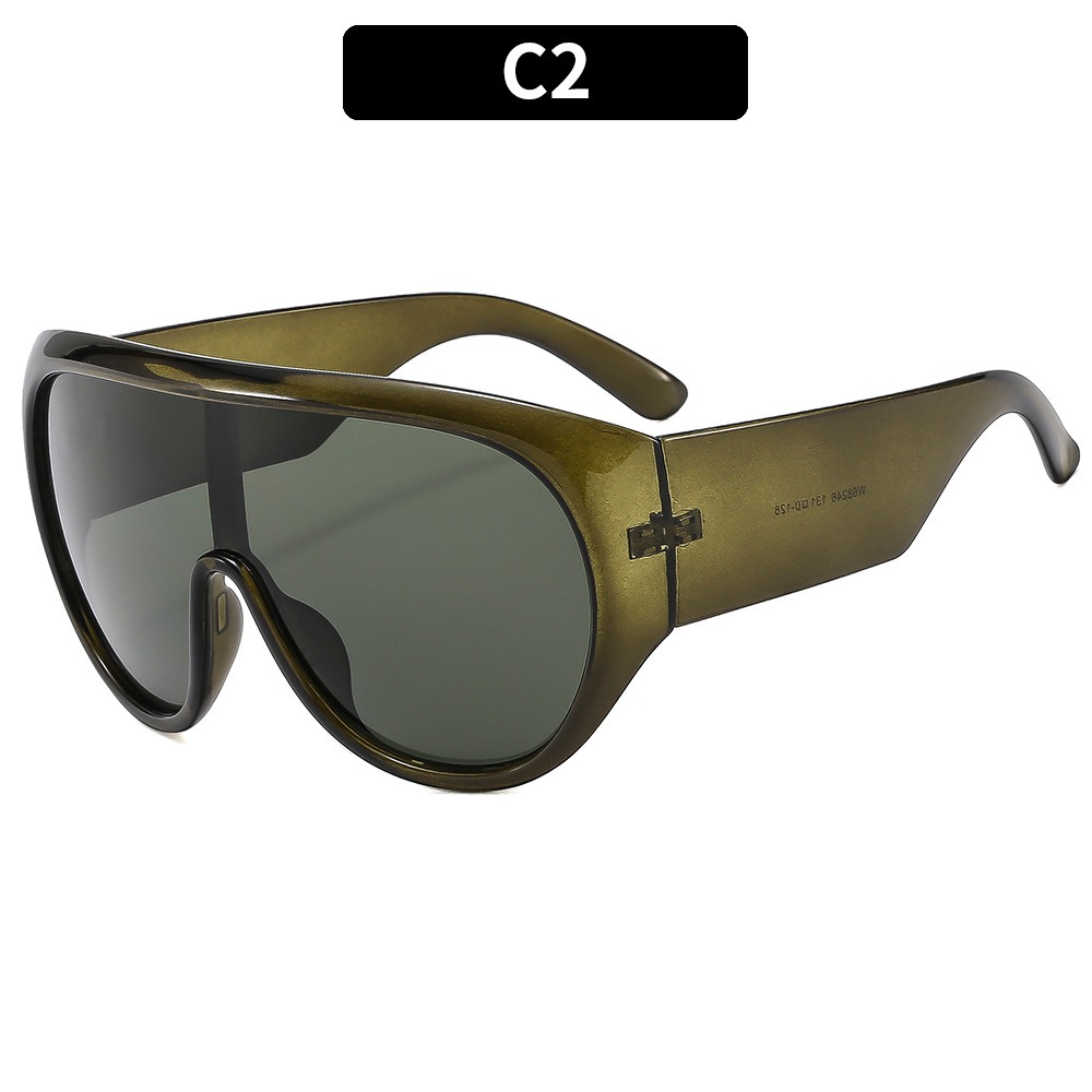Nouvelles lunettes de soleil de luxe surdimensionnées à la mode pour femmes et hommes, grandes lunettes de sport, lunettes de soleil tendance, protection UV400