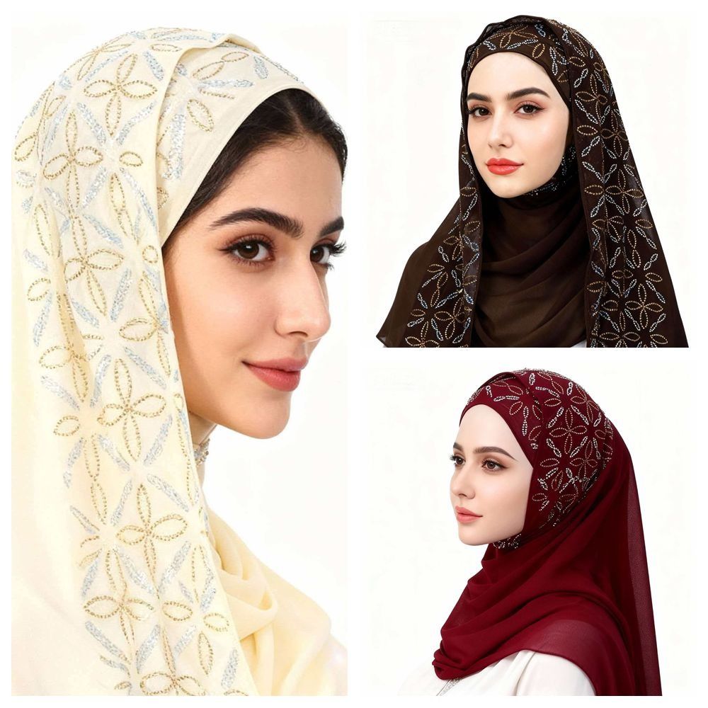 Nouveau turban instantané en mousseline de soie, couleur unie, respirant, châle islamique froissé, hijab uni à couverture intégrale
