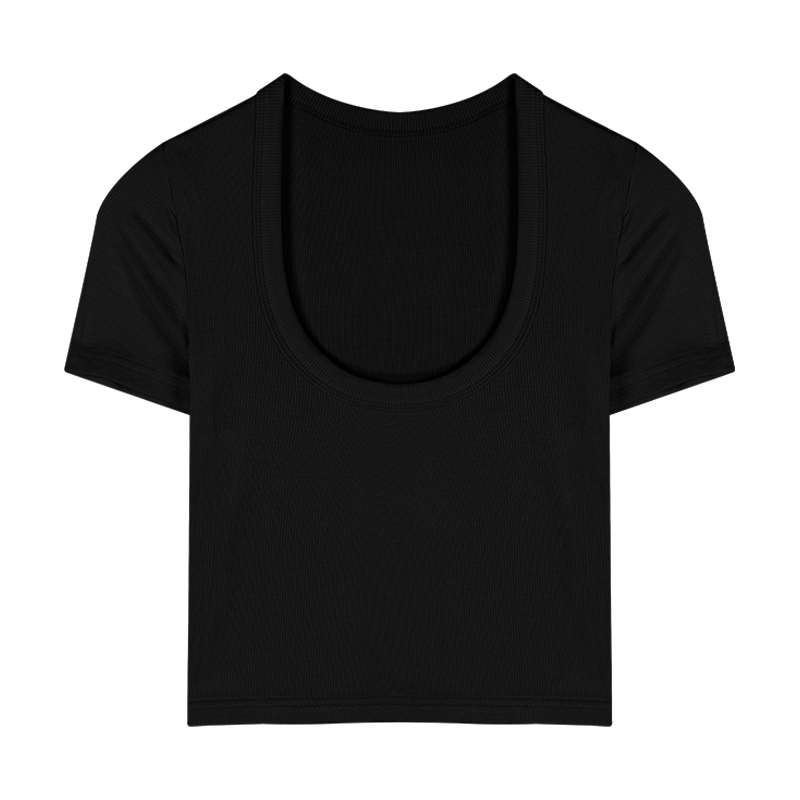 T-shirt slim à manches courtes pour femme, haut élastique, blanc, coton, été