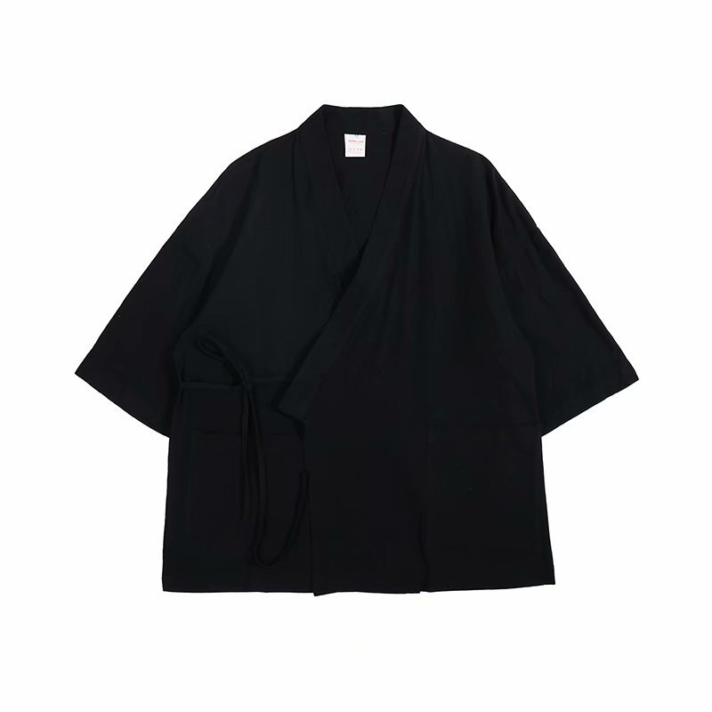 Cardigan Kimono Japonais en Coton et Lin pour Homme, Style Rétro, Vintage, Harajuku, Vestes Décontractées