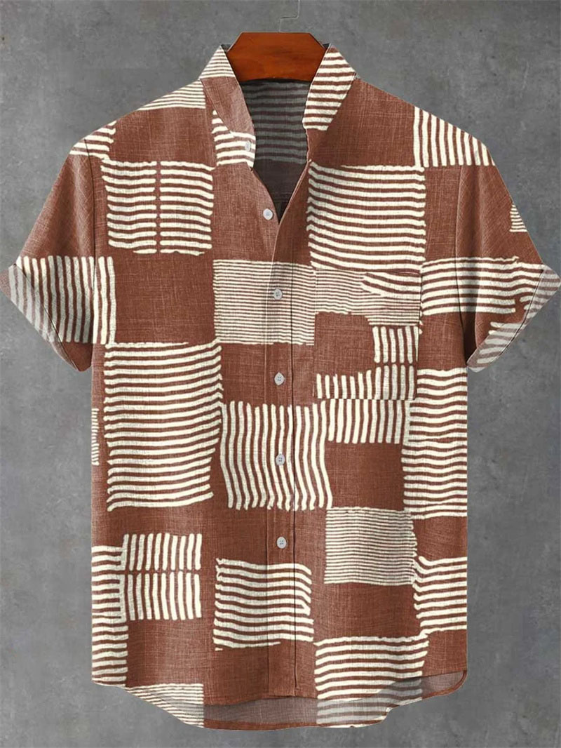 Chemise de luxe décontractée pour hommes, rétro, manches courtes, chemise à revers, Style ethnique, tendance, impression 3d, vêtements pour hommes