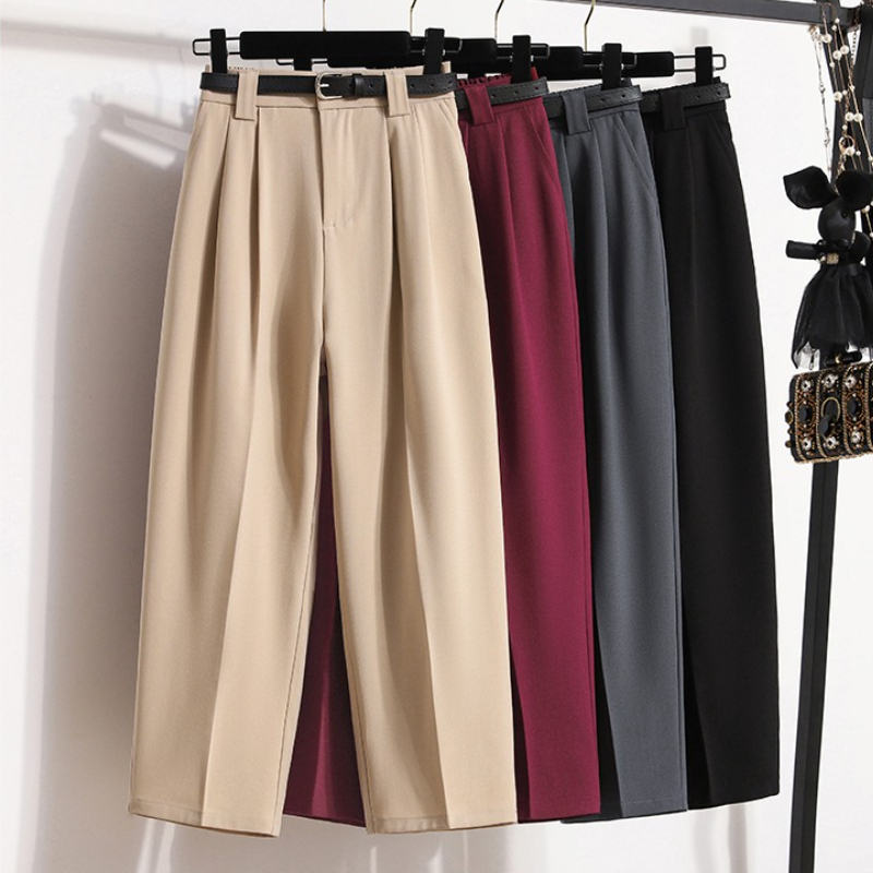 Pantalon grande taille pour femmes, taille haute, droit, costume, Style coréen, décontracté, surdimensionné, nouvel arrivage 2026