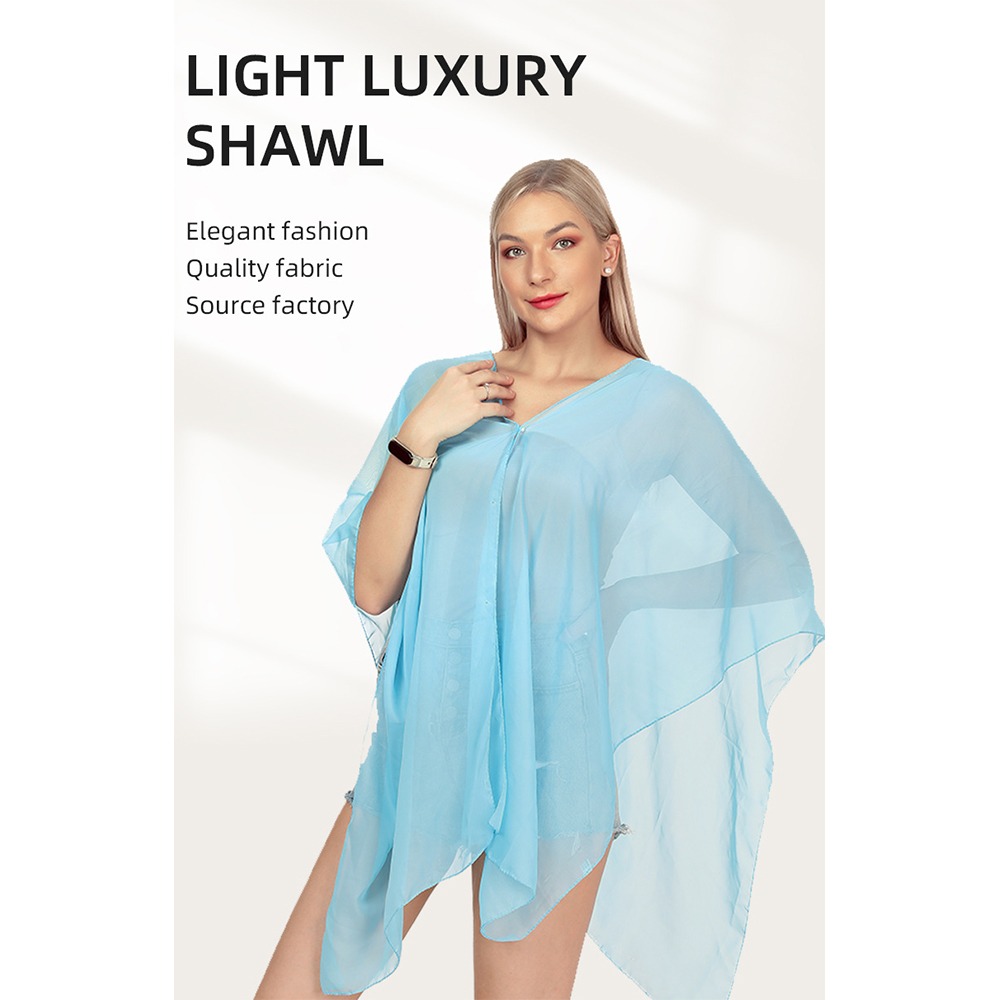 Nouveau couleur unie châle écharpe respirant luxe plage couvrir printemps résistant au soleil maillots de bain caftan haut femmes