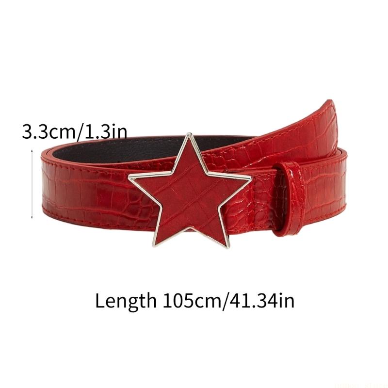 Ceinture en PU ornée avec fermoir étoile, tendance, pour 31BF