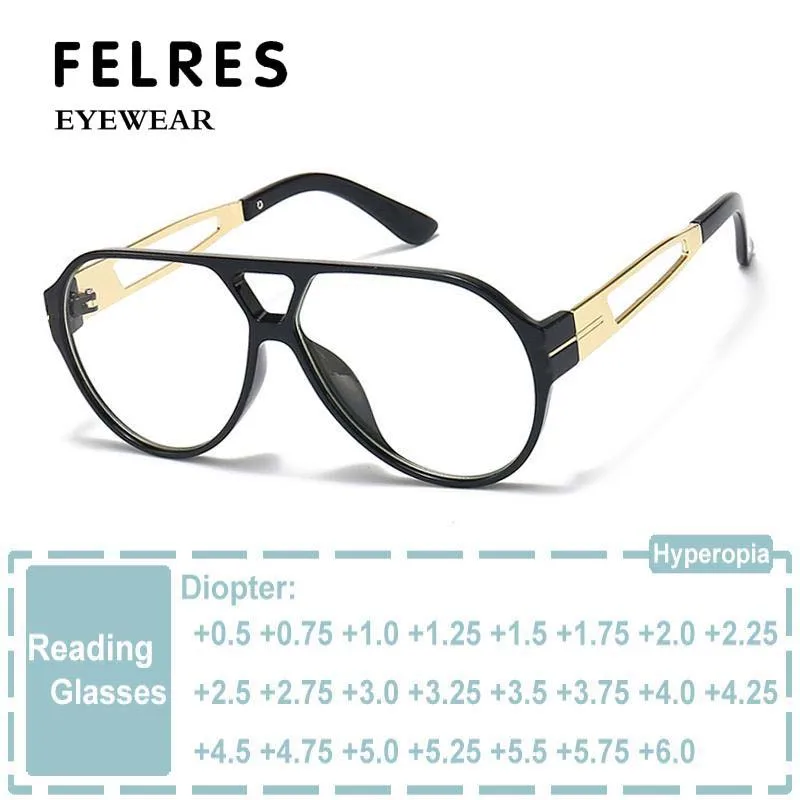 Lunettes de lecture ovales surdimensionnées pour femmes et hommes, marque de luxe, rétro, Double pont, mode pilote, presbytie