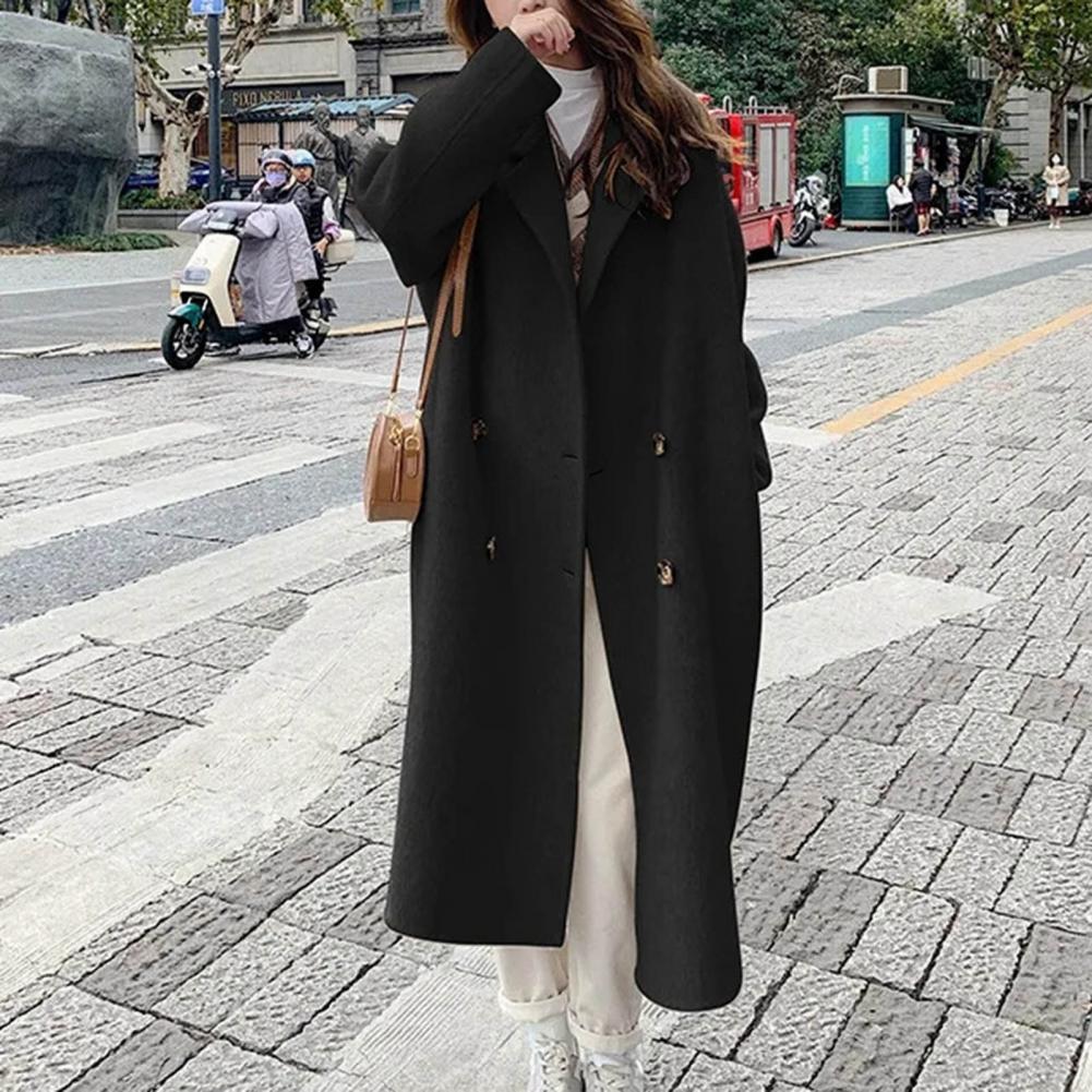 Manteau long en laine à double boutonnage pour femme, pardessus rétro pour femme, coupe-vent pour femme, mode automne et hiver, nouveau