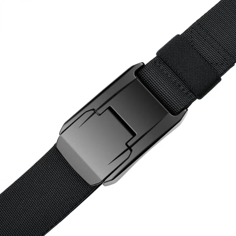 Ceinture tactique élastique noire de 38 mm de large / 1-1/2 po pour hommes, ceinture de créateur pour jeans, ceinture de mode ajustable avec boucle, ceinture unisexe