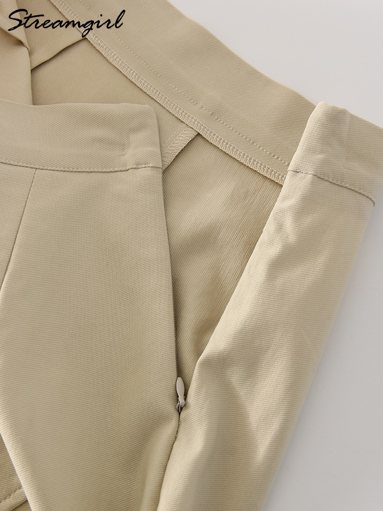 Mini jupe divisée d'été pour femmes jupes élastiques noir bureau dame fente jupes courtes taille haute femmes Mini jupe Shorts fermeture éclair