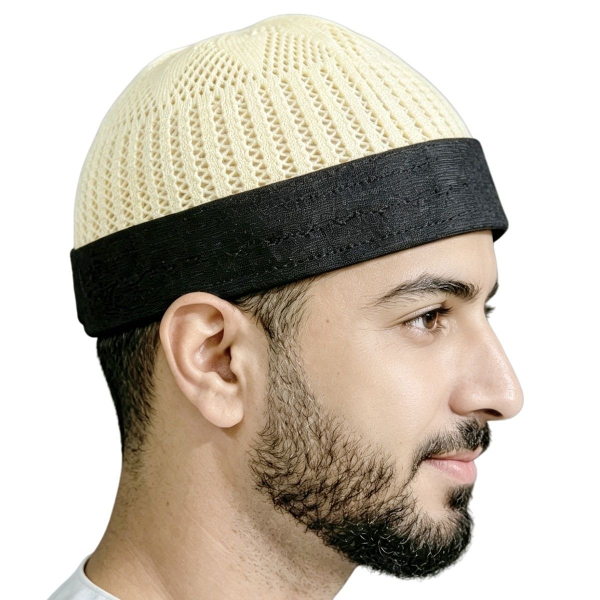 Chapeaux musulmans pour hommes, bonnets de prière tricotés en maille, Kufi Kippah, style islamique, Arabie Saoudite, juif, été 0789