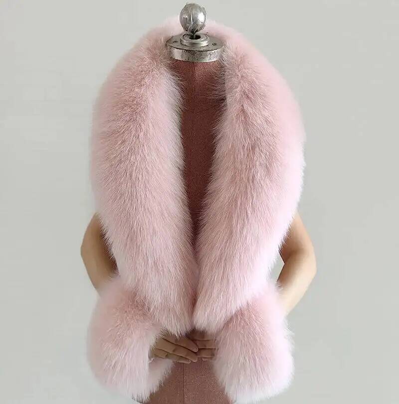 Ensemble écharpe et poignets en fourrure de renard naturelle d'hiver pour femmes, col en fourrure de veste, écharpes chaudes pour le cou authentiques, châle en fourrure de renard moelleux de luxe