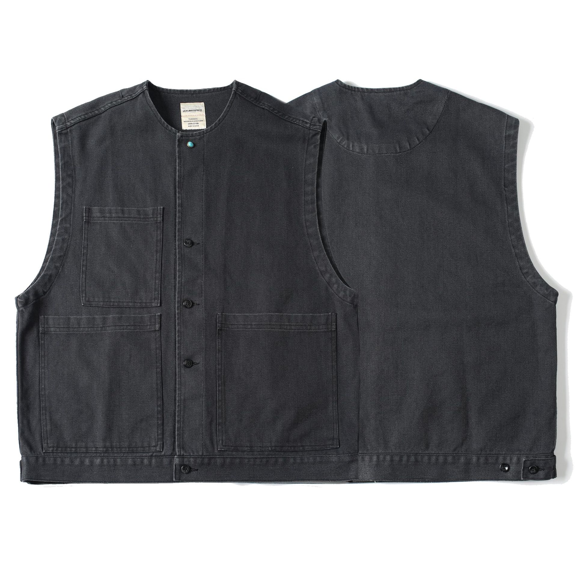 Gilet cargo multi-poches en coton pur pour homme, style streetwear japonais, décontracté, techwear, Cityboy, pour l'extérieur