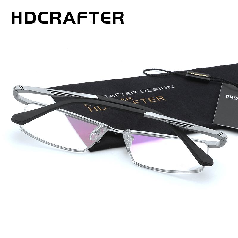 HDCRAFTER – lunettes de vue pour hommes et femmes, monture optique en métal, marque de styliste, verres de lecture clairs