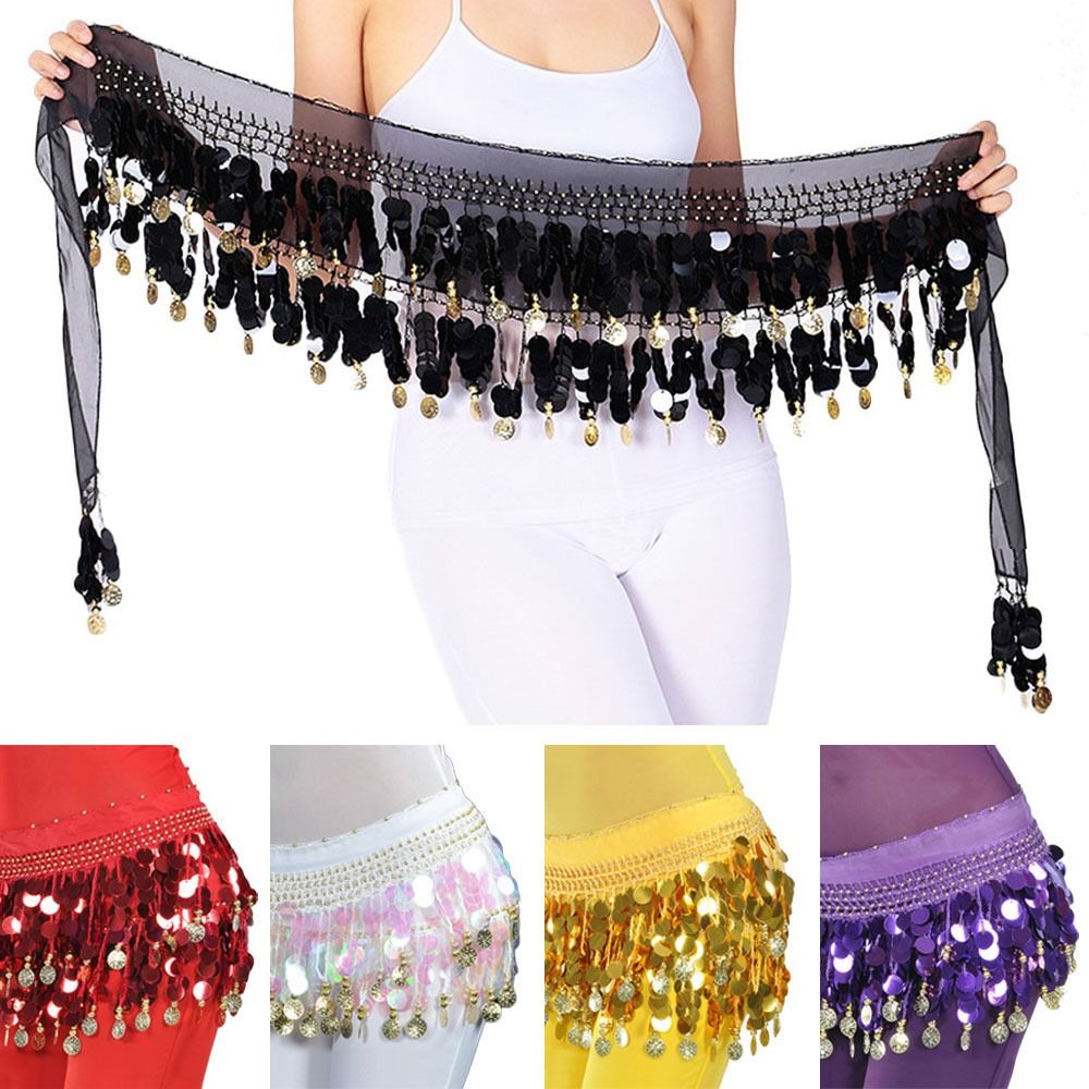 Thaïlande/inde/arabe danseuse paillettes glands jupe femmes Sexy danse du ventre hanche écharpe ceinture portefeuille danseuse jupe femme spectacle Costumes