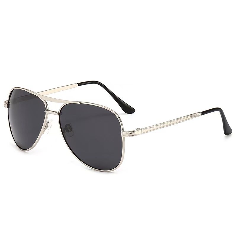 Lunettes de soleil polarisées classiques Big Pilot pour hommes, monture métallique noire de luxe, lunettes de soleil d'aviateur, mode masculine, pour la conduite et les vacances, protection UV400