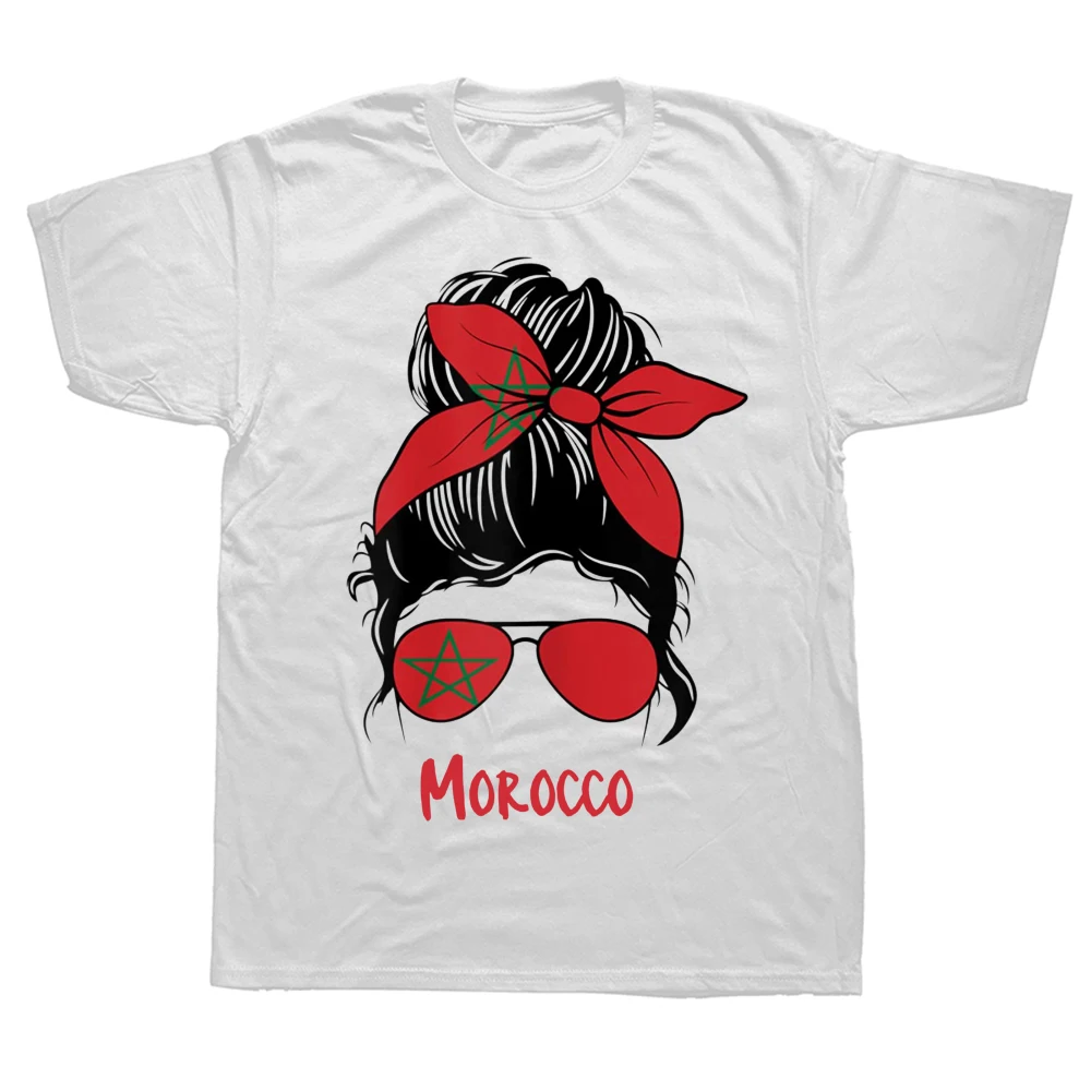 Drôle marocain fille drapeau marocain t-shirts été graphique coton Streetwear à manches courtes cadeaux d'anniversaire T-shirt vêtements pour hommes
