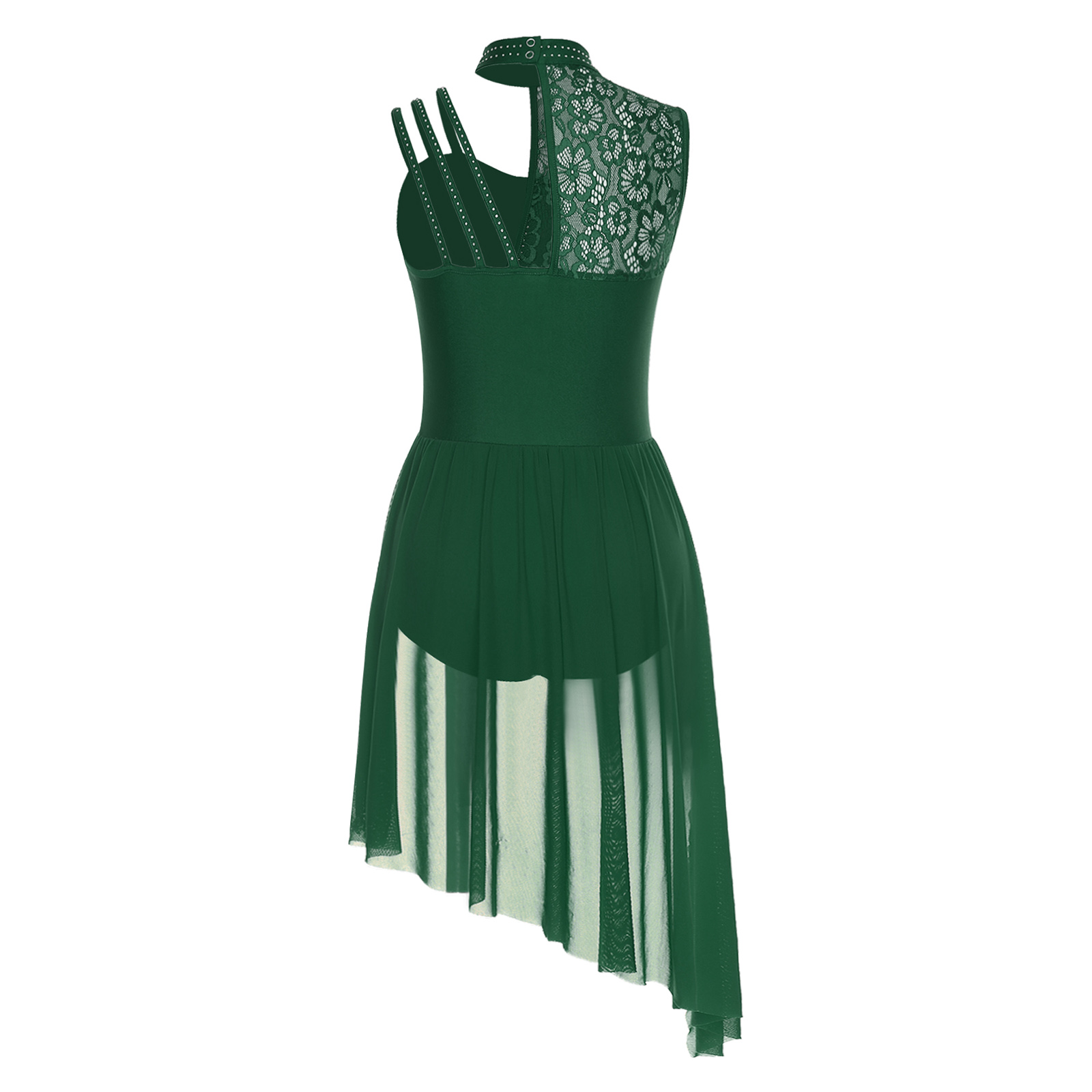 Maillot de Ballet de gymnastique pour femmes, robe justaucorps de danse lyrique, dentelle florale, strass, valse de Ballet, Costume de spectacle de danse latine