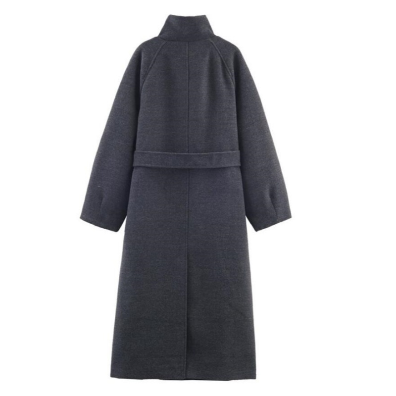Nouvelle Collection Hiver 2025 – Manteau Ceinturé Femme Chic et Décontracté à Col Montant, Idéal pour le Quotidien