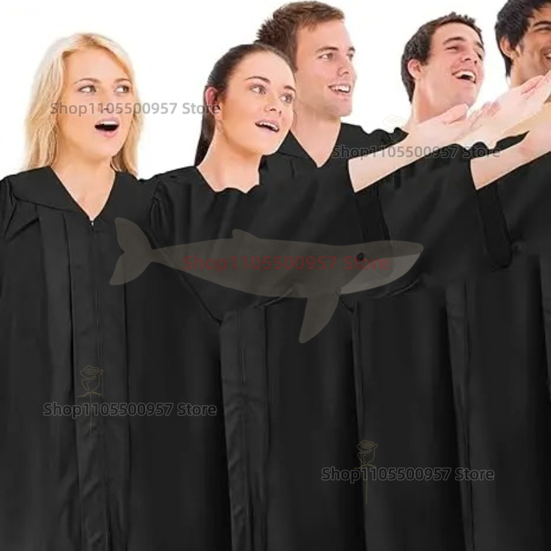 Robes de Chorale Unisexe Noires Mat pour l'Église, Robes de Baptême, de Remise de Diplôme, de Confirmation, de Prêtres et de Juges pour Adultes – Vente en Gros