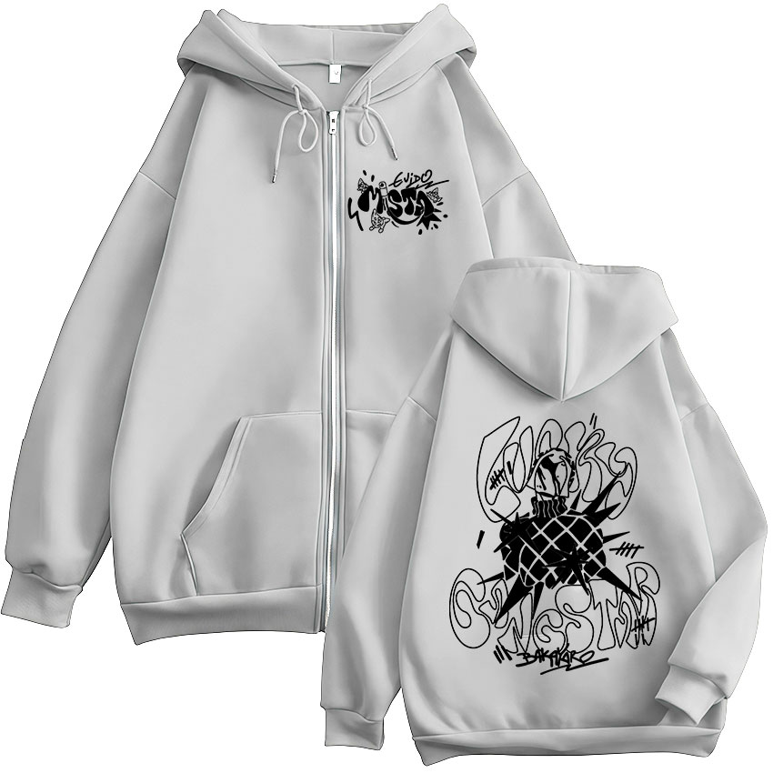 Sweat-shirt à capuche avec fermeture éclair pour hommes et femmes, Anime Jojo Bizarre Adventure Guīdo Mista, vestes à la mode, manteaux, Streetwear