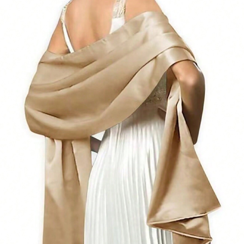 Écharpe en satin lisse de couleur unie, style bohème classique pour femme, châle décontracté d'automne, protection solaire, foulard adapté à la vie quotidienne
