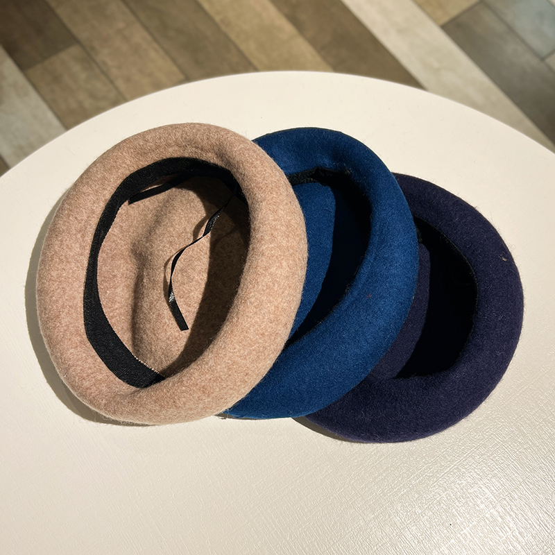 Bérets en laine élégants pour femmes, automne hiver, Vintage, solide, chapeaux pour femmes, Bonnet d'artiste français, casquette de marche chaude assortie