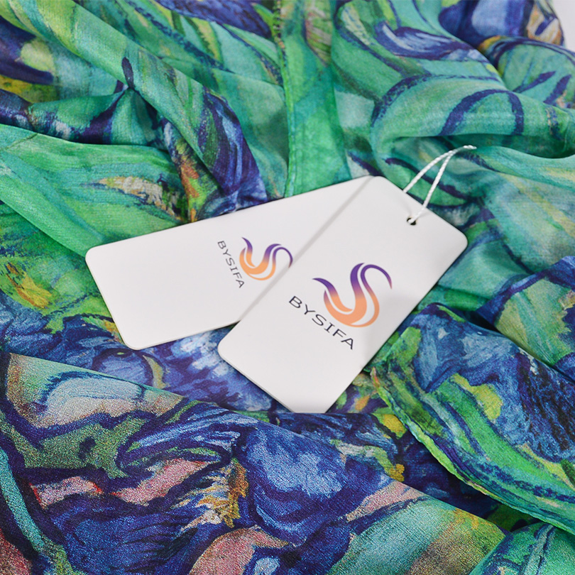 [BYSIFA] nouveau bleu vert foulard en soie châle femmes marque de mode 100% Pure soie longues écharpes automne hiver chaud cou foulard Hijab