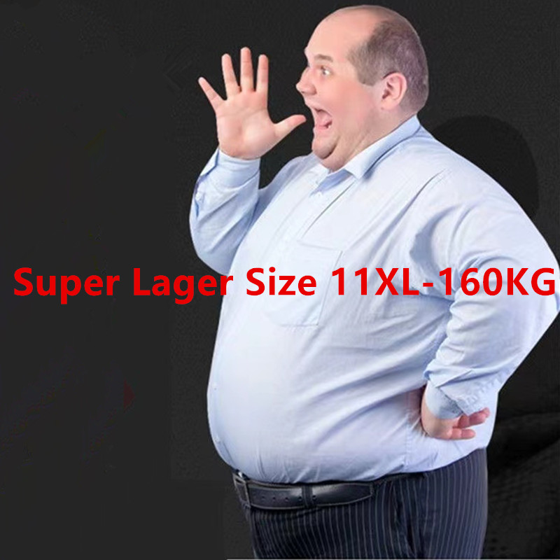 Chemise habillée pour hommes, grande taille 7XL 8XL 9XL 10XL 11XL, sergé décontracté, uni, Social, basique, bureau, Patchwork, bleu, rouge, noir, plus grand 160KG