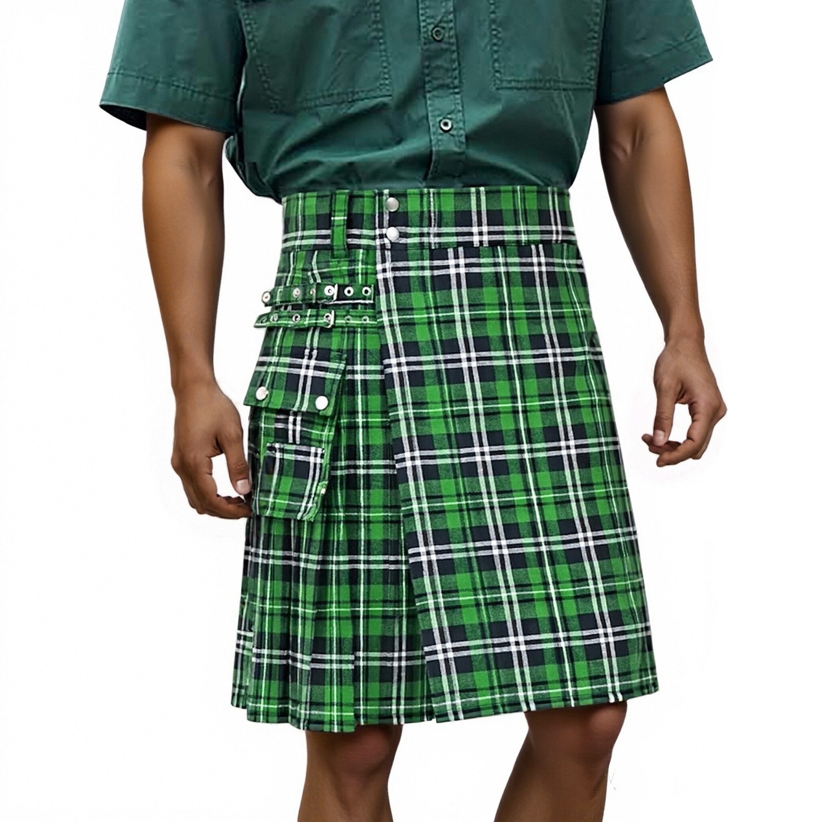 Kilt écossais vintage pour homme, jupe plissée gothique, streetwear, jupe à carreaux, bas de tenue traditionnel, costume tartan