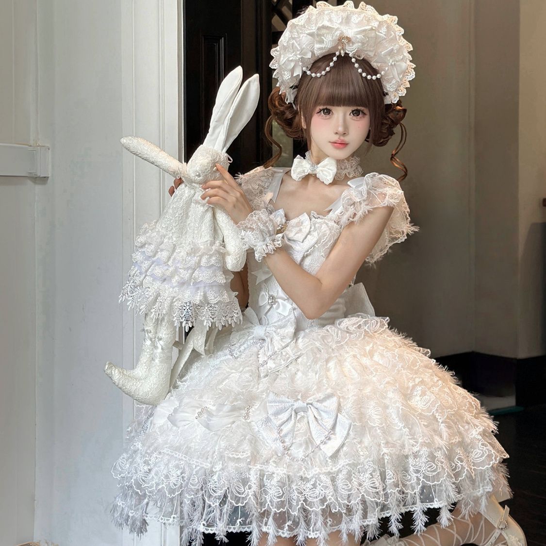 Robe Lolita gothique vintage pour femmes, style victorien, dentelle, volants, manches longues, style princesse, robe de fête quotidienne, cosplay