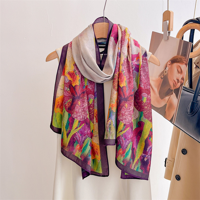 Foulards de luxe en laine et soie, châle Design chaud d'hiver, écharpe élégante pour femmes, Hijab Pashmina Bufanda, Long Foulard féminin 2025