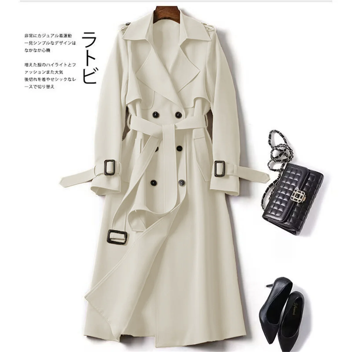 Vestes britanniques élégantes pour femmes, coupe-vent large, streetwear midi, combcasual, bureau, dame, bouton, mince, manteau chic, mode automne et hiver