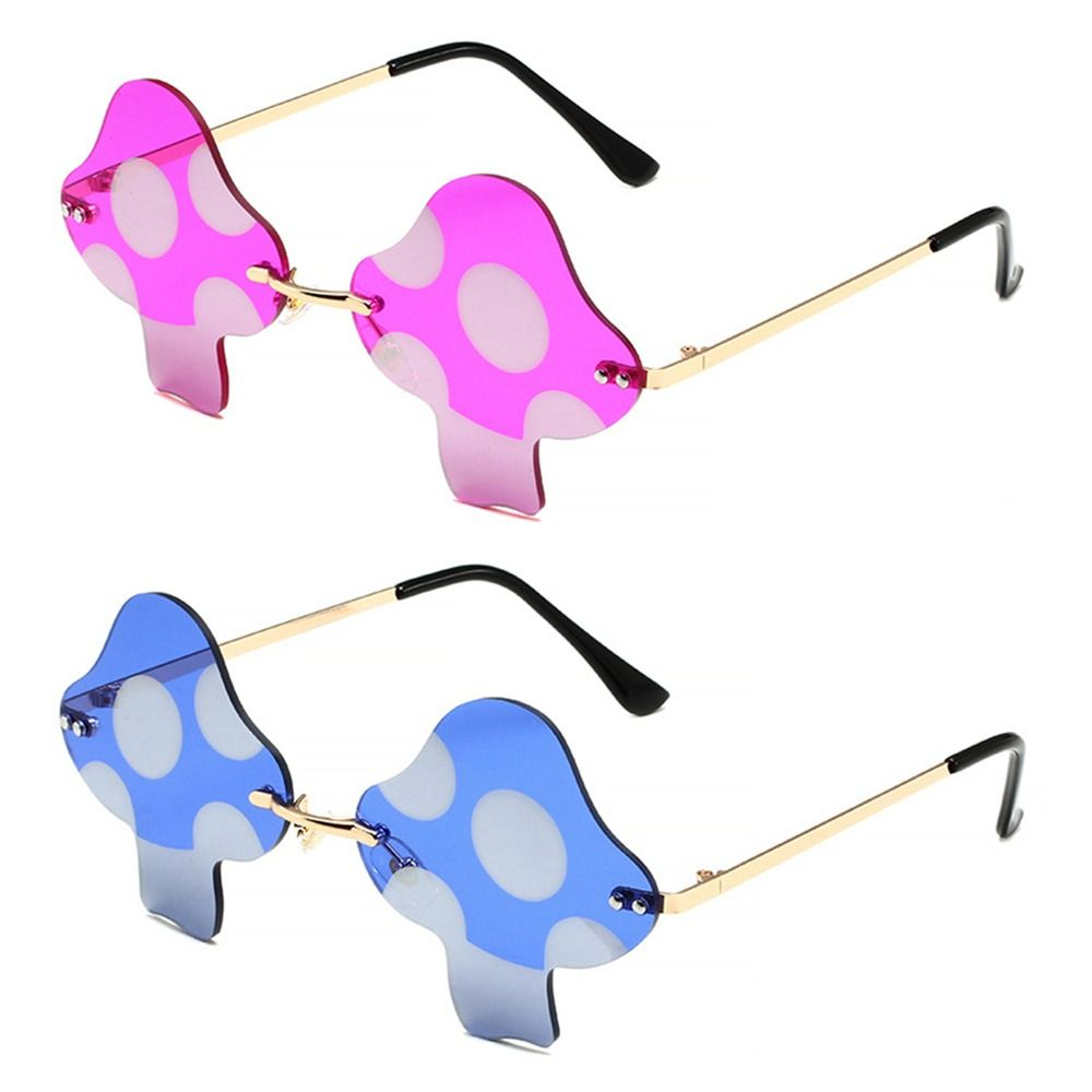 Lunettes de soleil carillon pour femmes, forme de pièce plus lente, lunettes irrégulières, lunettes sans monture, décorations d'Halloween, faveur de fête