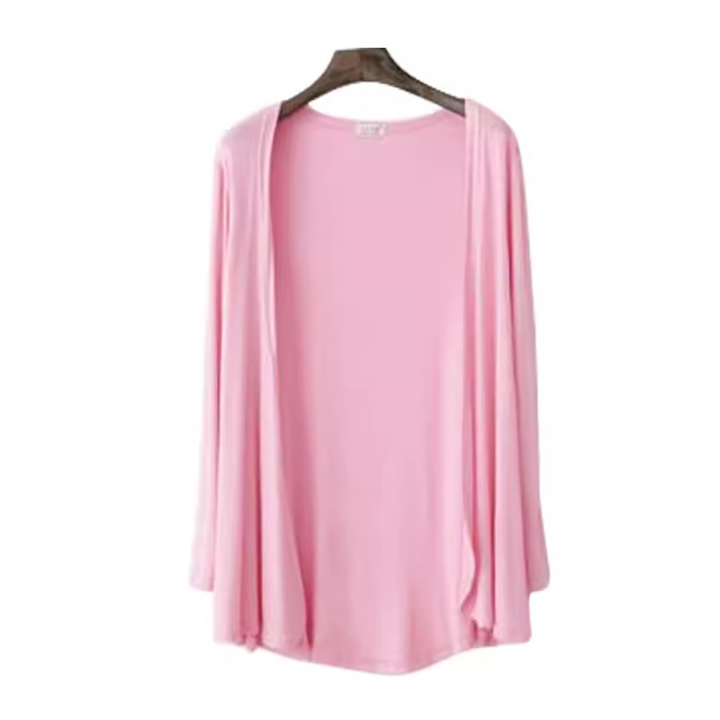 Cardigan Modal coréen pour femmes, châle pour dames, pull en coton, manches longues, manteaux fins décontractés, été automne 2024