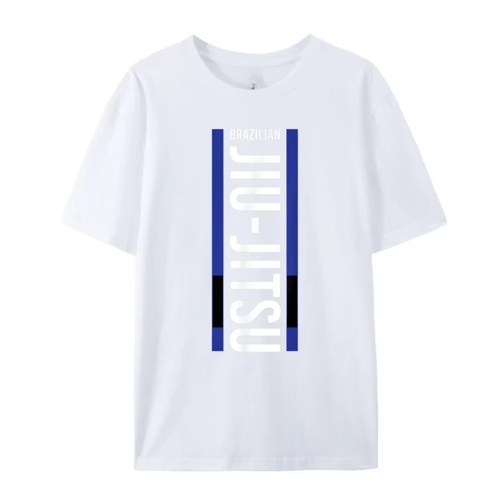 T-shirt blanc pour homme avec impression Jiu Jitsu Ceinture Bleue BJJ MMA Cage Fighter, T-shirt graphique confortable pour homme