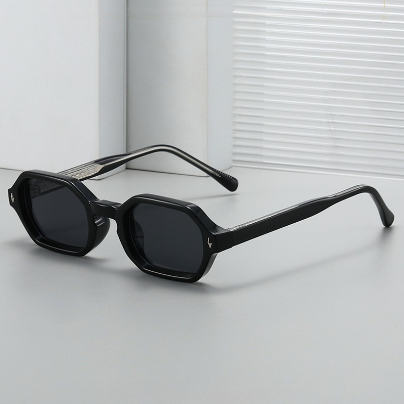 Lunettes de soleil transparentes carrées vintage punk simples pour hommes et femmes, idéales pour la pêche et la conduite, monture polygonale en cuivre, protection UV400