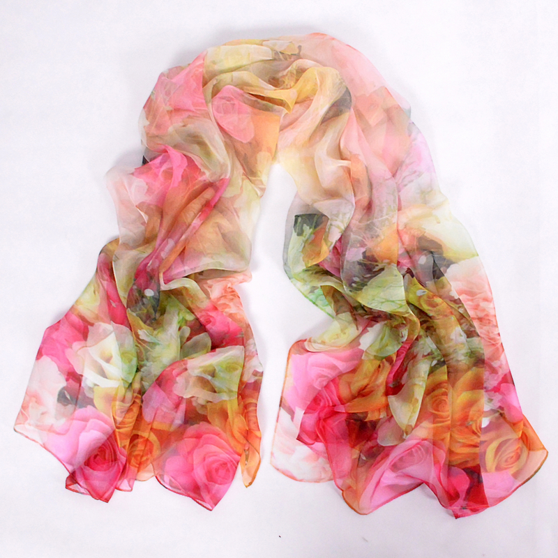 Foulard en soie Pure pour femme, accessoire Long, châle, châle, écharpe, écharpe, écharpe, accessoires, collection printemps automne hiver