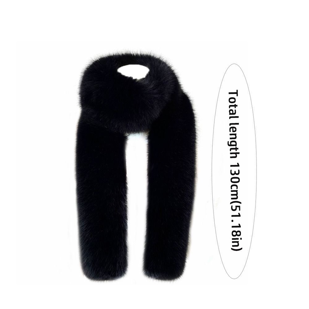130cm fausse fourrure longue écharpe couleur unie épais hiver moelleux écharpe fourrure décor doux en peluche dames cou plus chaud écharpes en plein air chaud