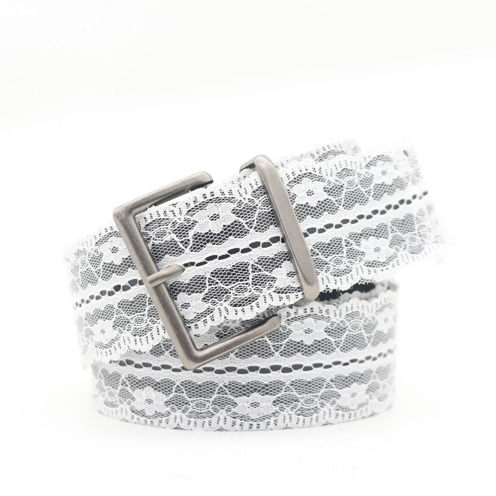 Ceinture de taille élégante en dentelle, motif Floral blanc, en cuir, accessoire de décoration, cadeau, sangle de taille décontractée, assortie avec tout