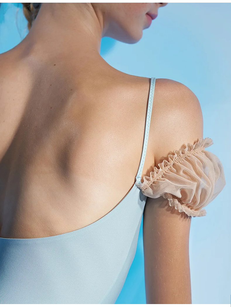 Femmes adultes blanc juste un cadavre camélia licou cou dos nu Ballet justaucorps gymnastique body Dancewear femme danse mode