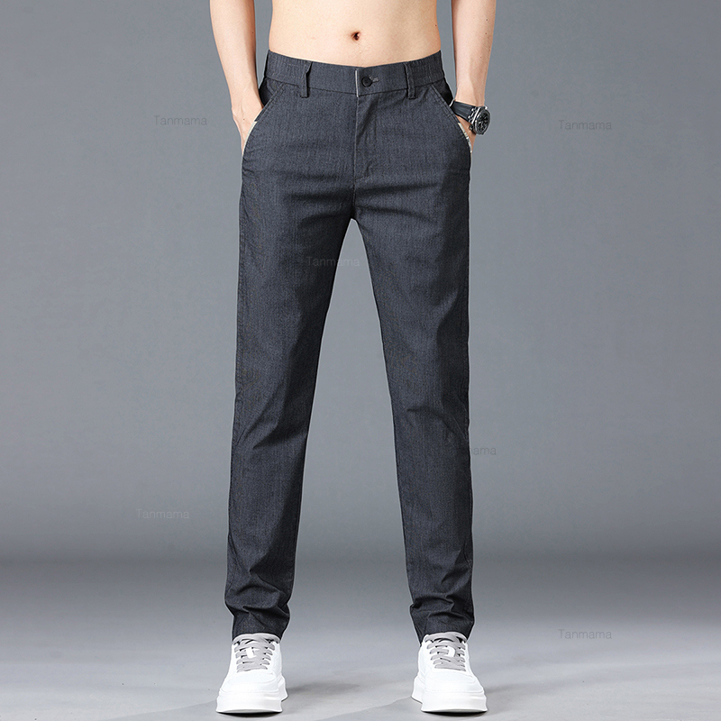 Pantalon décontracté en coton pour hommes, mince et doux, élastique, mode coréenne, fjBlack, vert, printemps, été
