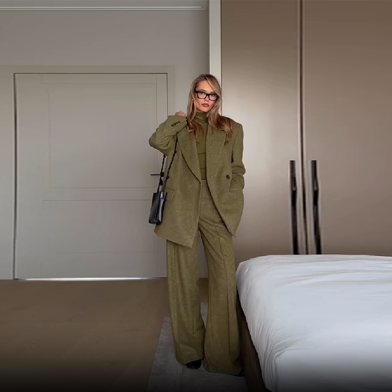 Femmes décontracté polyvalent bureau tenues formelles à la mode élégant doux épaulette Blazer toutes saisons Simple banlieue pantalon droit