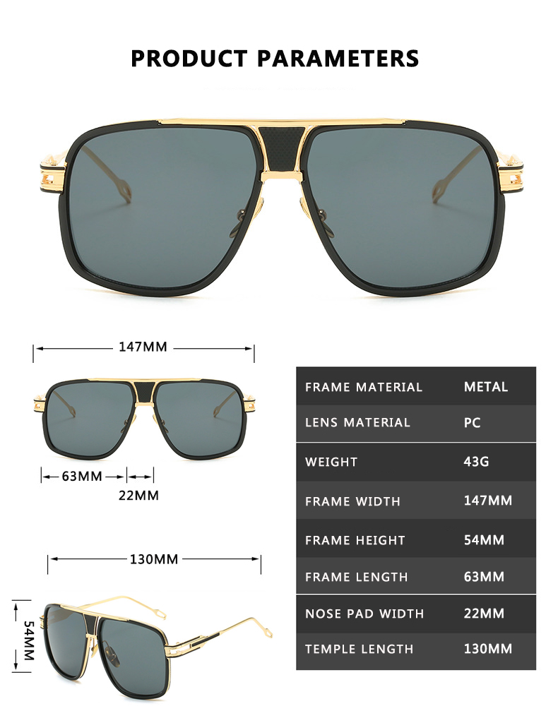 Lunettes de soleil miroir rétro vintage pour hommes et femmes, lunettes de soleil carrées, nuances de créateurs, marque de mode glamour, luxe classique