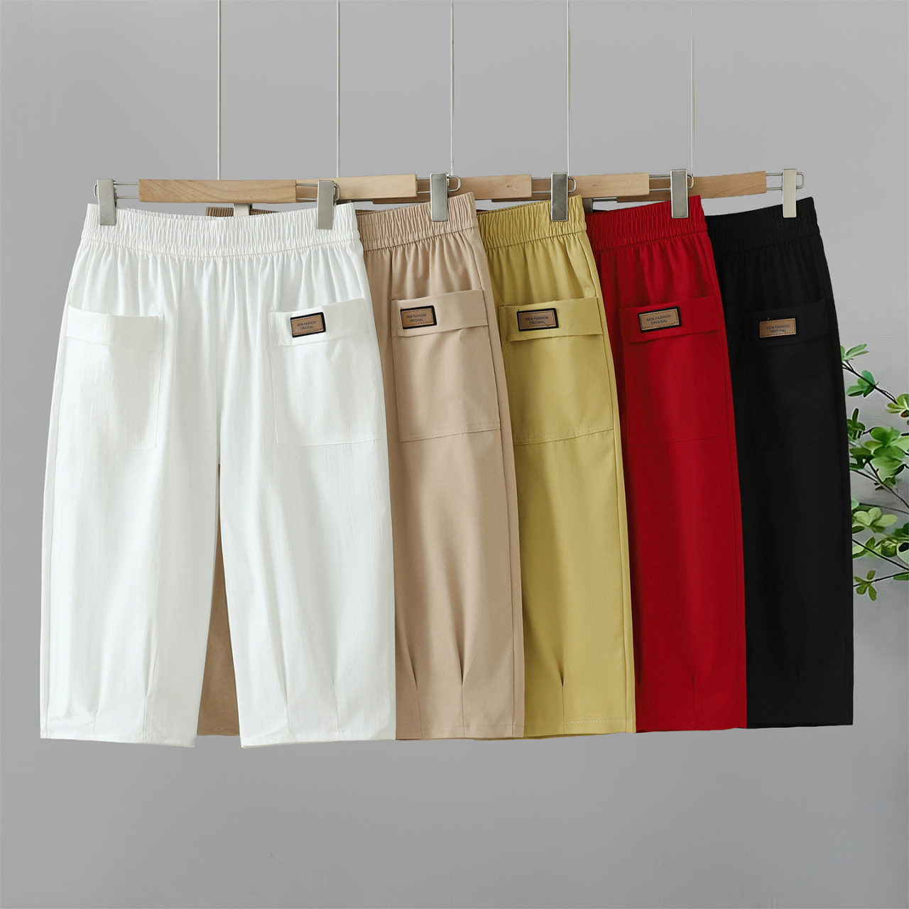 Pantalons décontractés d'été pour femmes - Taille élastique, poches à rabat en 5 couleurs, parfaits pour un usage quotidien léger