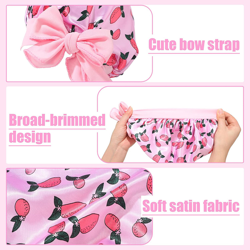 Bonnet élastique en Satin soyeux pour enfants, chapeau de couchage, Baotou, nœud mignon, soins capillaires, Bonnet de nuit, Turban