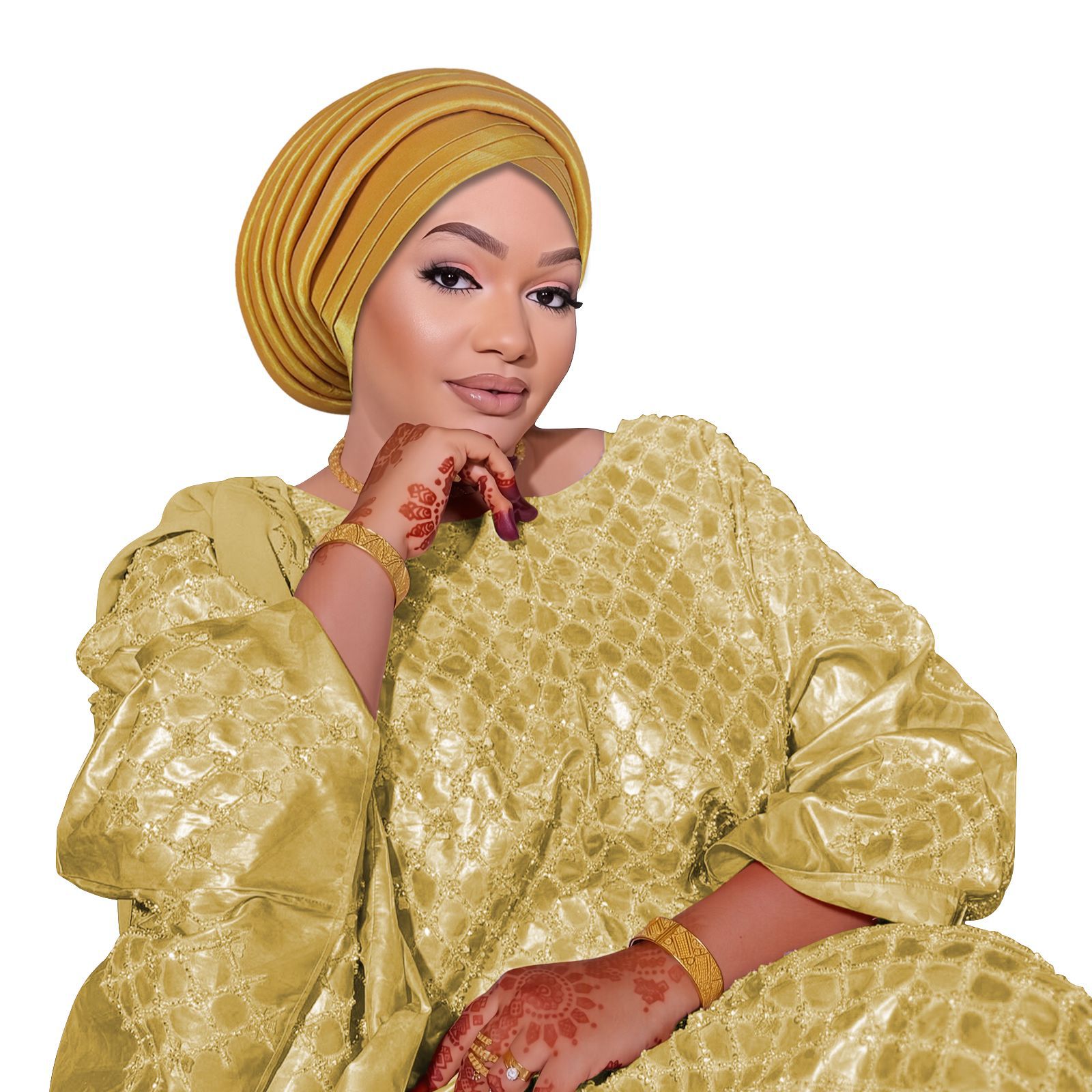 Nigeria africain Gele chapeaux fête plissé Turban Hijab chapeaux femmes musulman traditionnel casque mariage Geles bandeau