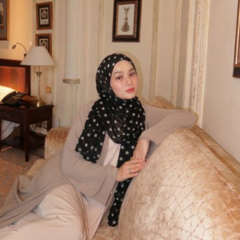 Écharpe longue à pois en laine de Bali, châle, nouveau foulard arabe, hijab noir et blanc