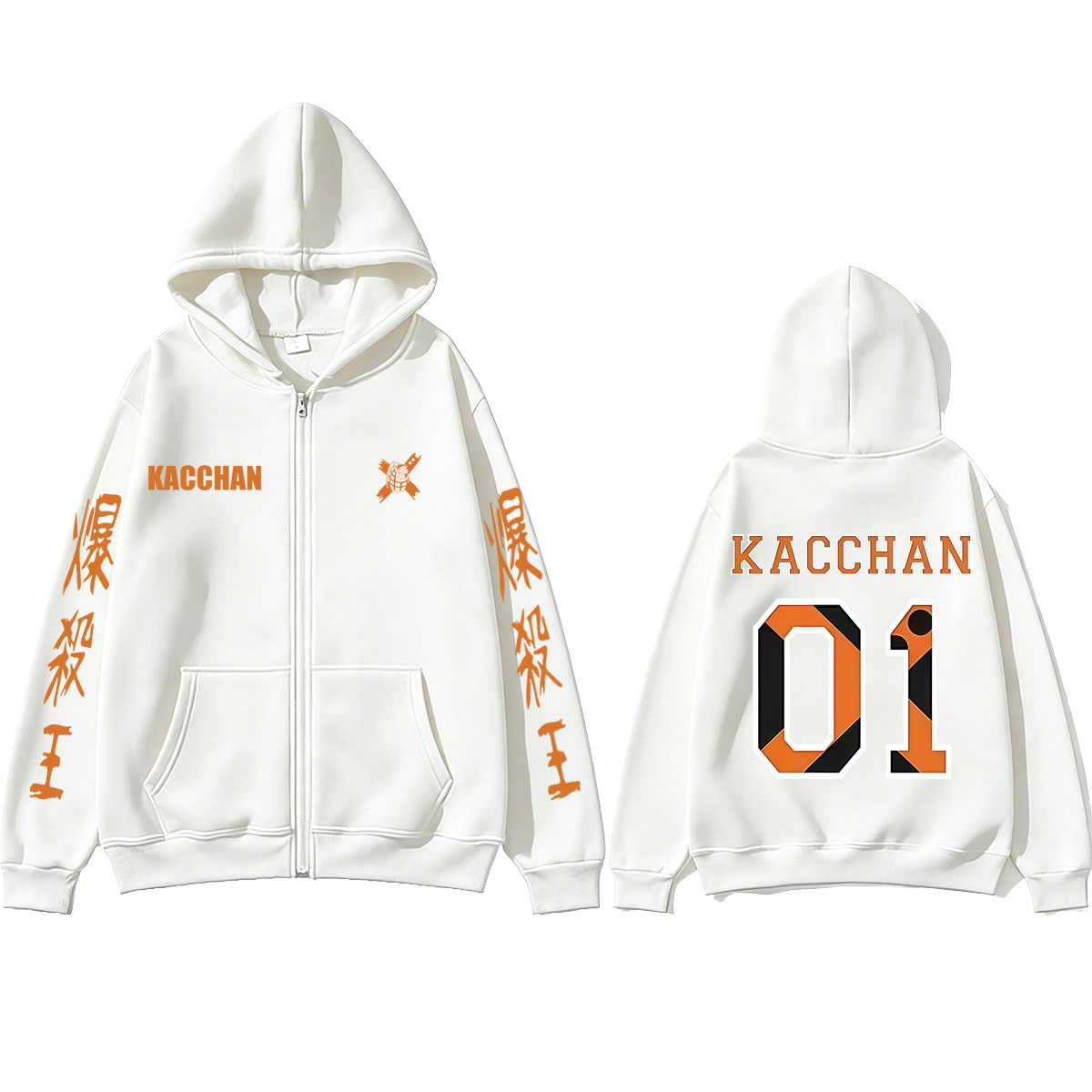 Sweat à capuche zippé Anime My Hero Academia Bakugou Katsuki pour hommes et femmes, sweat à capuche zippé de cosplay de dessin animé, veste décontractée rétro surdimensionnée pour homme