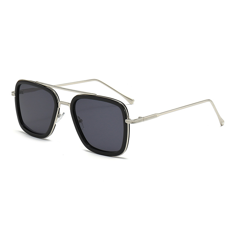 Lunettes de soleil carrées pour hommes et femmes, nouvelle mode de styliste, Steampunk, en métal, pour la conduite en plein air, 2024