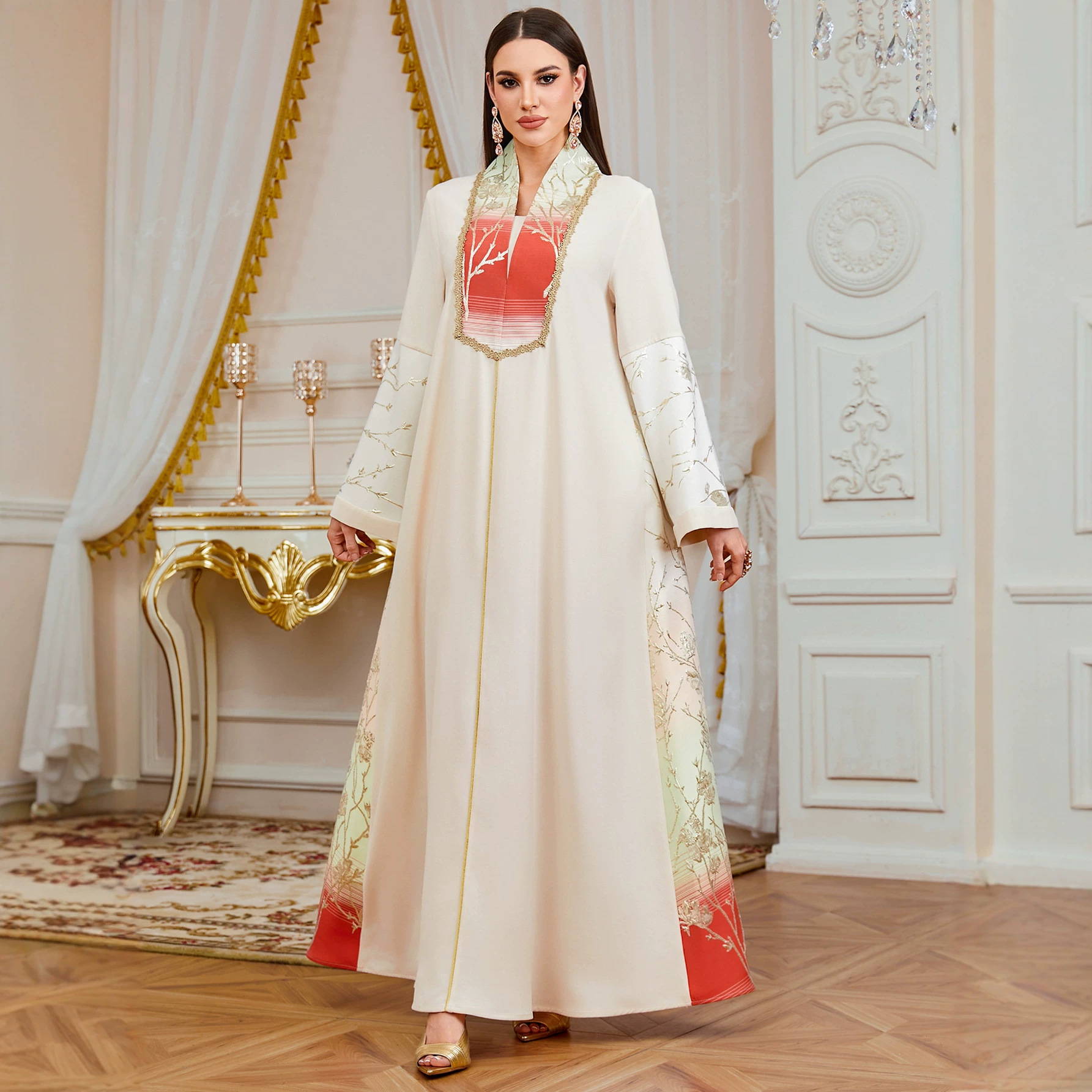 Robes musulmanes pour femmes, robe de fête Eid, abaya, robe de Ramadan, vestidos, jalabiya, broderie, robe longue islamique arabe, abayas du Maroc, abayas de Dubaï, kaftan